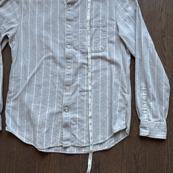 Club Monaco White Striped Casual Button Down Shirt - Picture 2 of 6